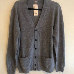 Men's Uniqlo Lambswool Blend V neck Cardigan NWT